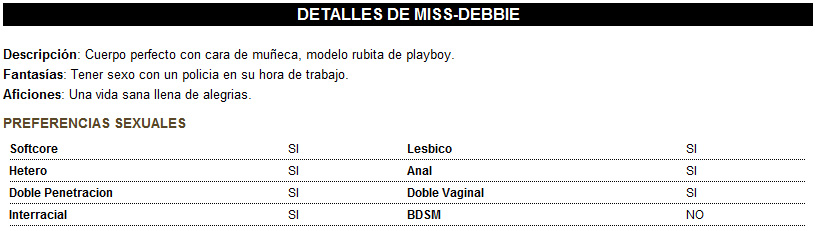 informacion puta miss debbie